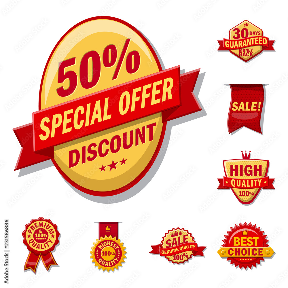 Fototapeta premium Vector design of emblem and badge logo. Collection of emblem and sticker vector icon for stock.