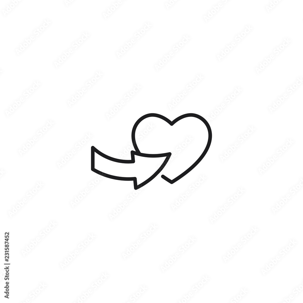 thin line wishlist icon on white background thin line wishlist icon on white background