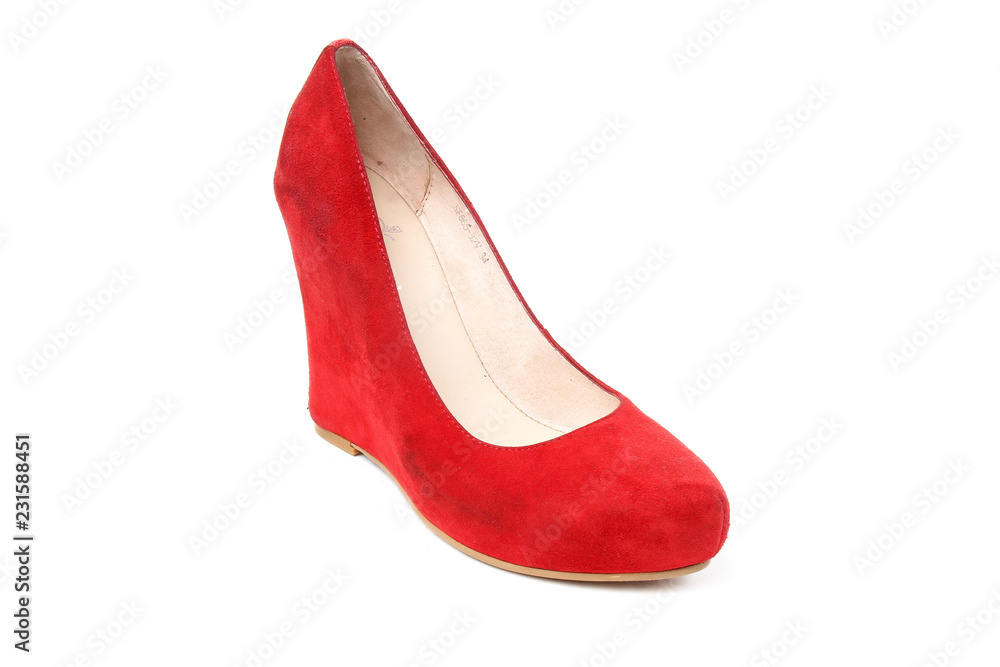 Women's toe and platform shoes isolated on white background Women's toe and platform shoes isolated on white background