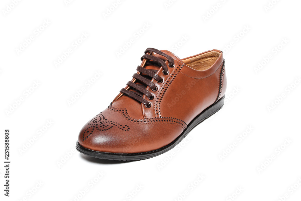 Office leathers man shoes isolated on white Office leathers man shoes isolated on white