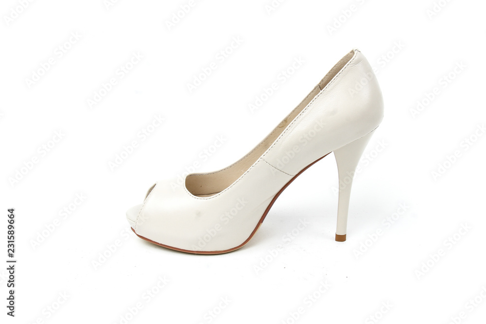 Women's toe and platform shoes isolated on white background