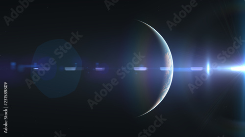 Fototapeta Naklejka Na Ścianę i Meble -  sunrise from planet orbit