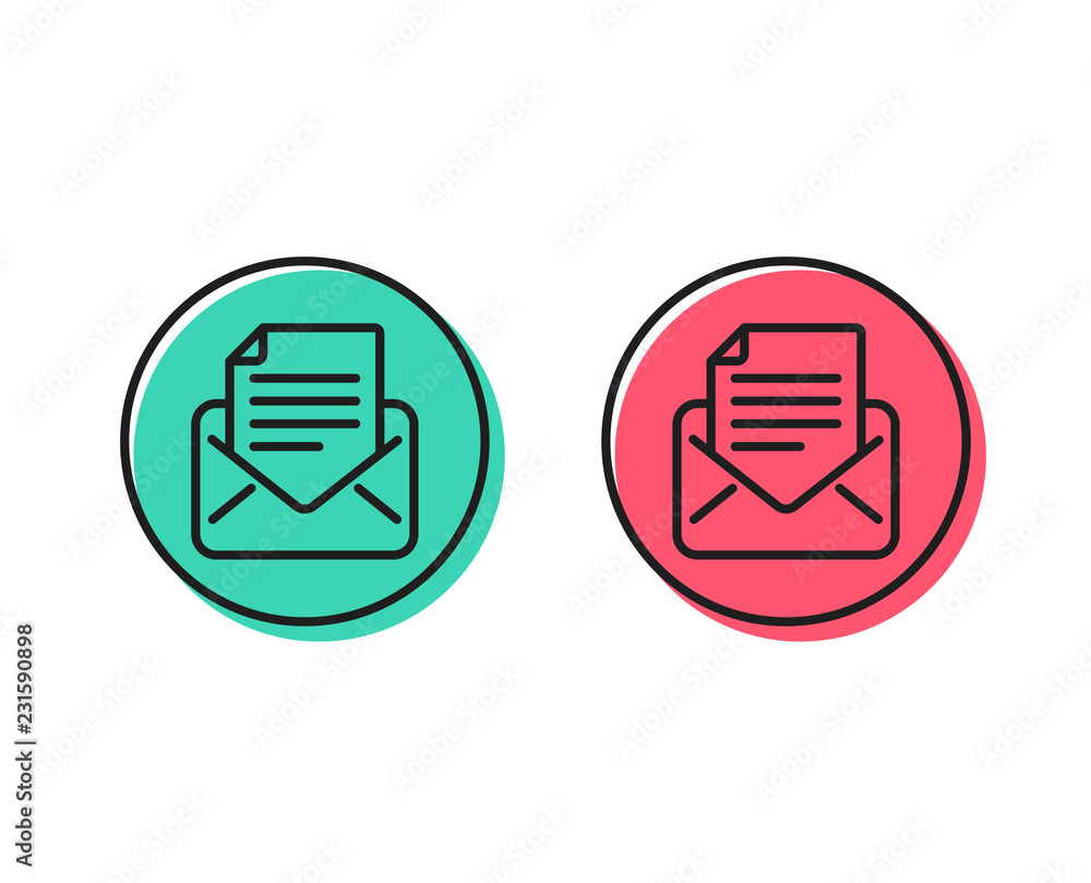 Mail correspondence line icon. Read Message sign. E-mail symbol. Positive and negative circle buttons concept. Good or bad symbols. Mail correspondence Vector Mail correspondence line icon. Read Message sign. E-mail symbol. Positive and negative circle buttons concept. Good or bad symbols. Mail correspondence Vector