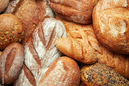 assortment of fresh baked bread photo