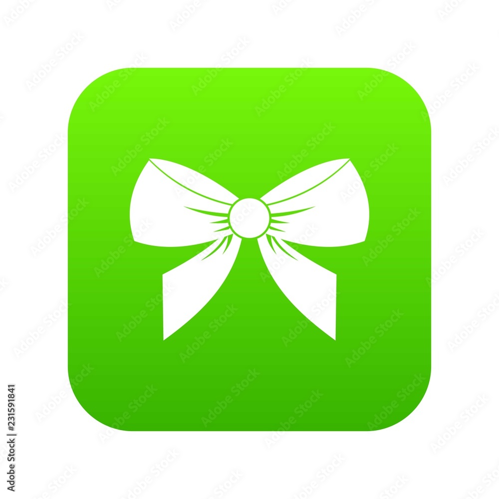 Bow icon digital green for any design isolated on white vector illustration
