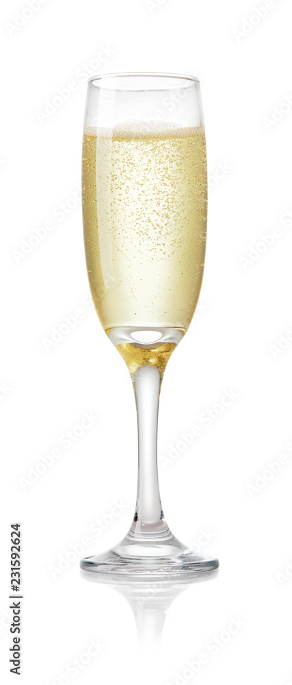 glass of champagne isolated on white background glass of champagne isolated on white background