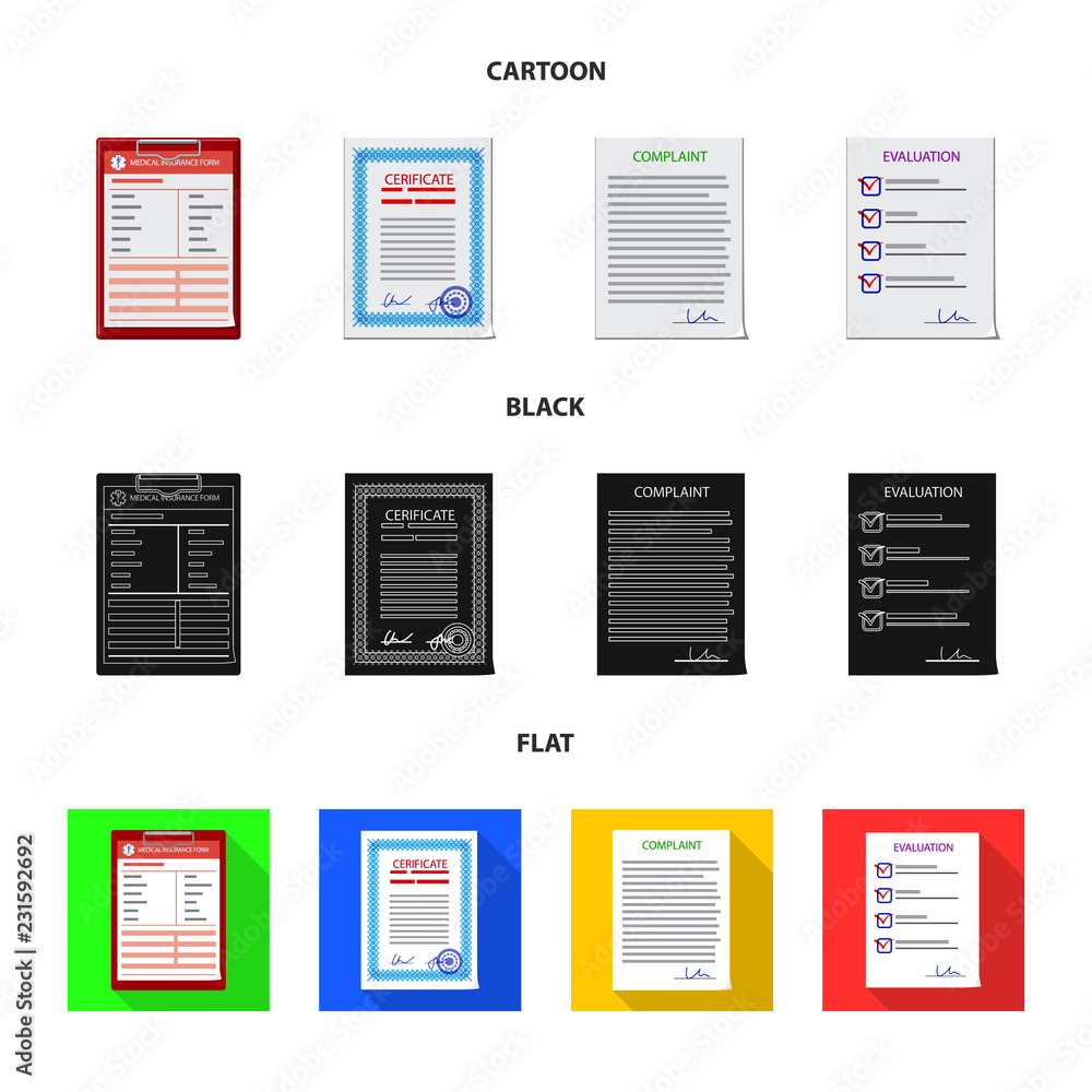 Isolated object of form and document sign. Set of form and mark vector icon for stock. Isolated object of form and document sign. Set of form and mark vector icon for stock.