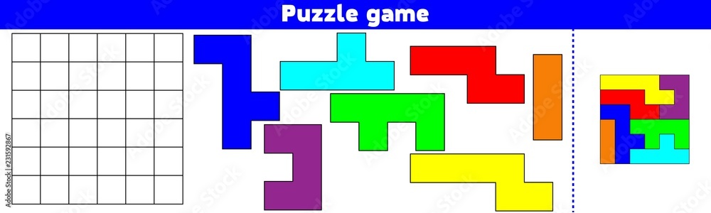 Puzzle game. Complete the Pattern. Education logic game for preschool kids. Vector Illustration Puzzle game. Complete the Pattern. Education logic game for preschool kids. Vector Illustration