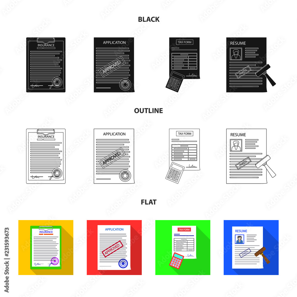 Vector design of form and document sign. Collection of form and mark vector icon for stock. Vector design of form and document sign. Collection of form and mark vector icon for stock.
