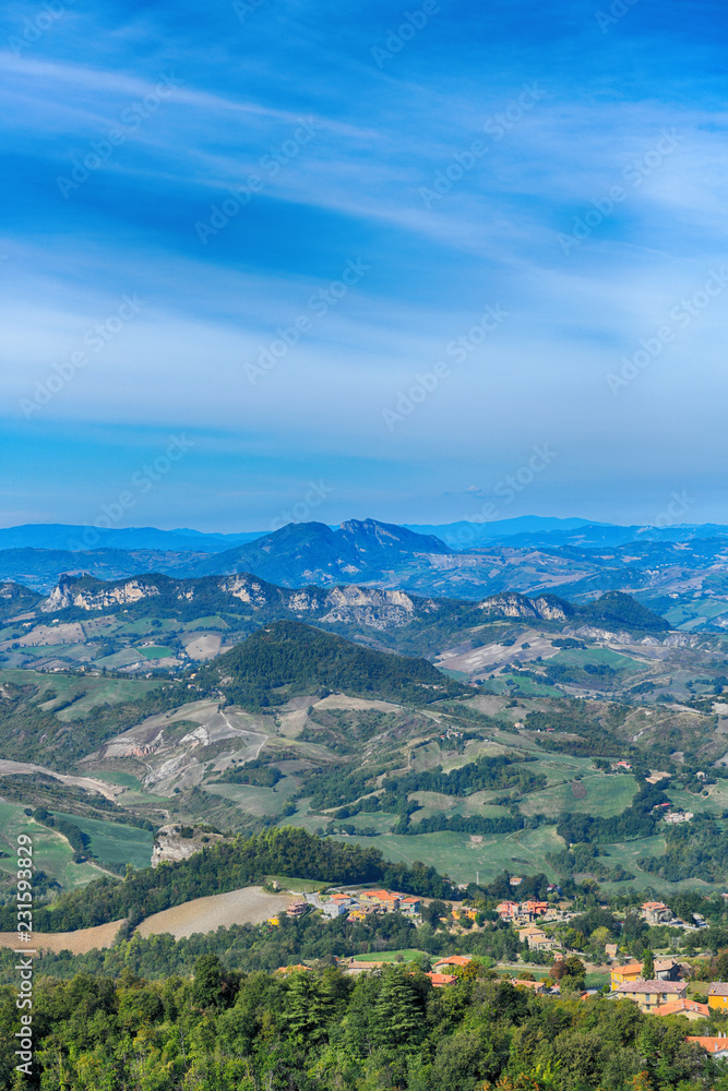 Beautiful panorama of Republic of San Marino