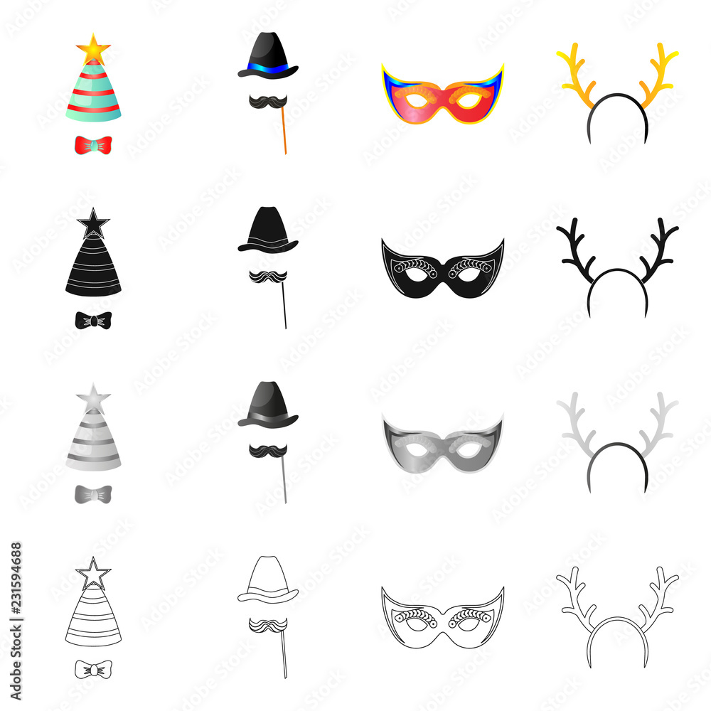 Vector design of party and birthday symbol. Set of party and celebration stock vector illustration. Vector design of party and birthday symbol. Set of party and celebration stock vector illustration.