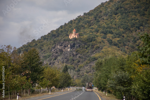 Old Ancient Albanian Church at the mountain photo