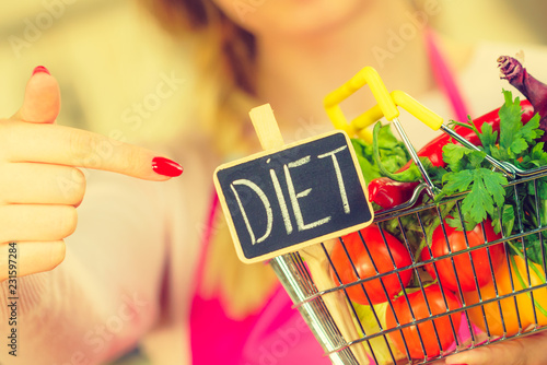 Shopping backet with dieting vegetables