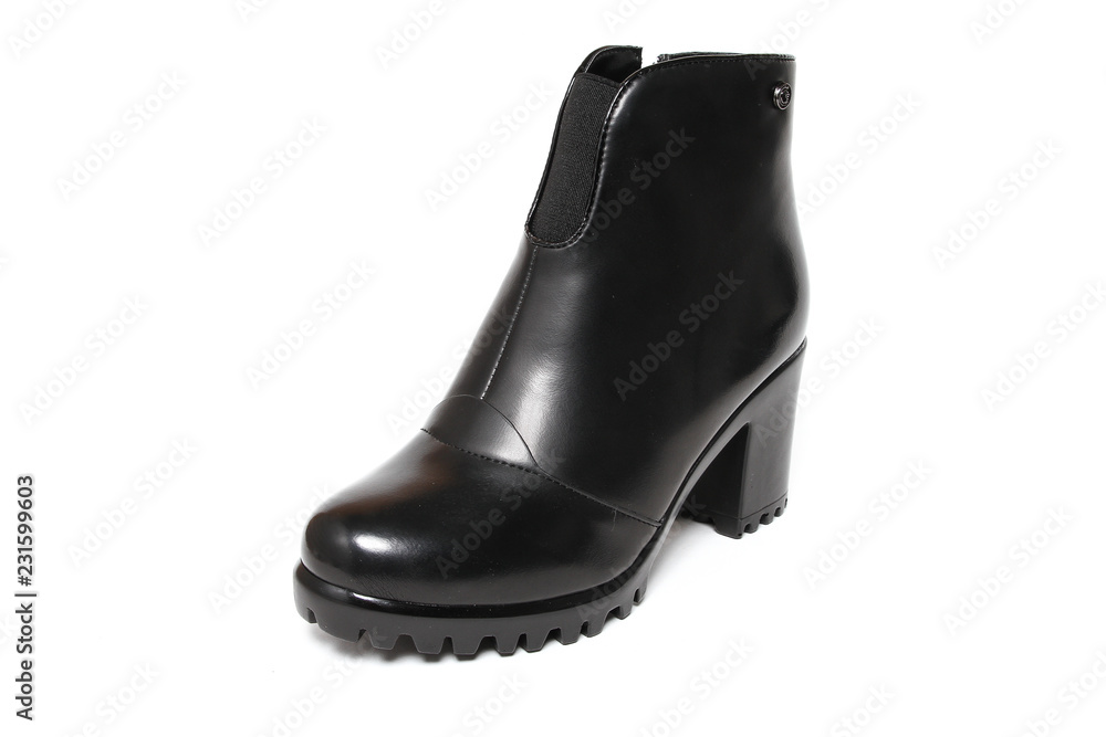 Stylish leather shoe in studio, autumn, spring isolated on white Stylish leather shoe in studio, autumn, spring isolated on white