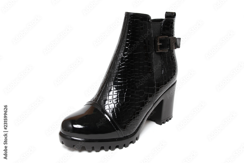 Stylish leather shoe in studio, autumn, spring isolated on white Stylish leather shoe in studio, autumn, spring isolated on white
