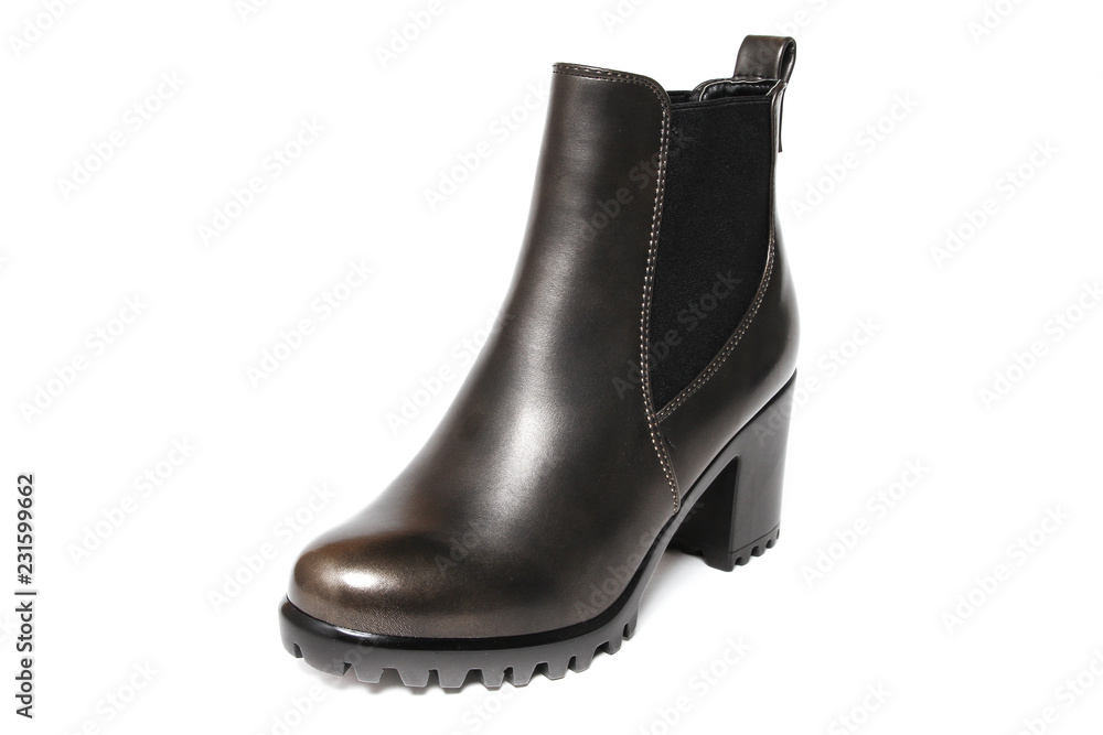 Stylish leather shoe in studio, autumn, spring isolated on white Stylish leather shoe in studio, autumn, spring isolated on white