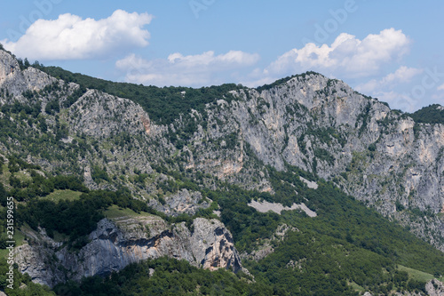 Amazing Landscape of Balkan Mountains with Vratsata pass, town of Vratsa and Village of Zgorigrad, Bulgaria