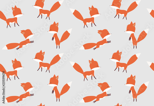 cute fox pattern background