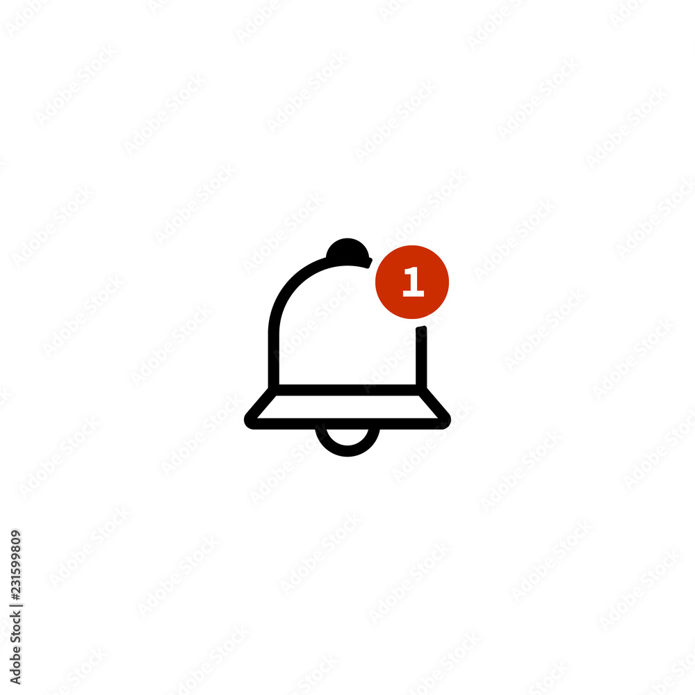 notification icon. one new notice. vector symbol notification icon. one new notice. vector symbol