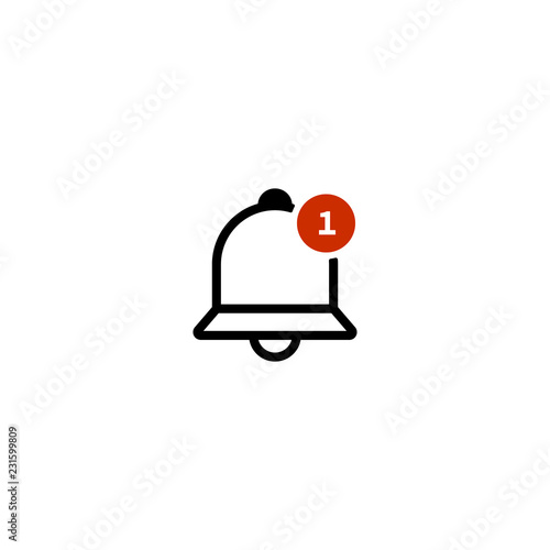 notification icon. one new notice. vector symbol
