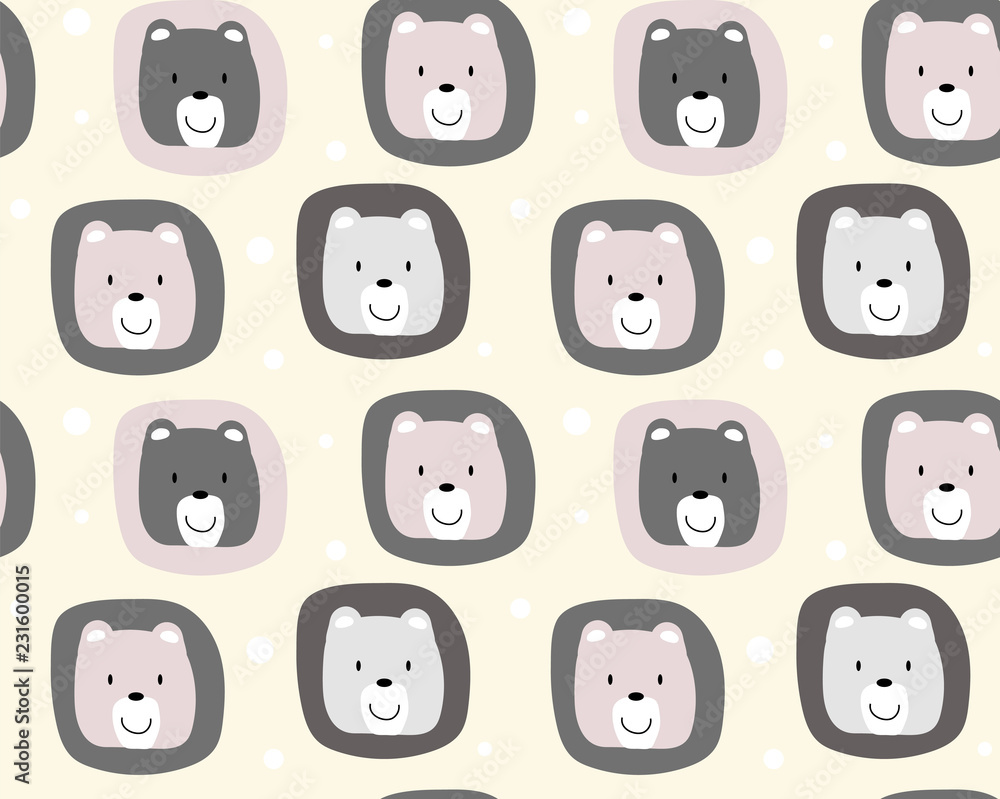 cute bear pattern background cute bear pattern background
