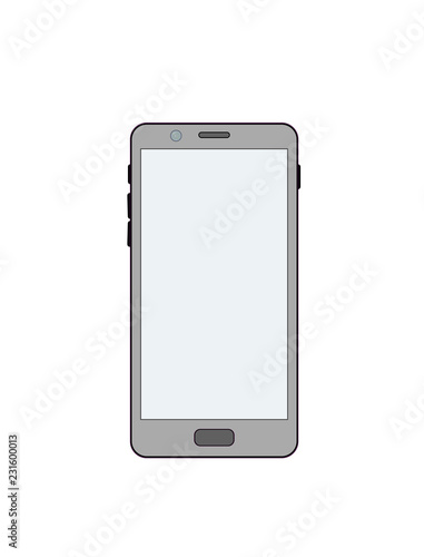 mobile phone on white background in layers