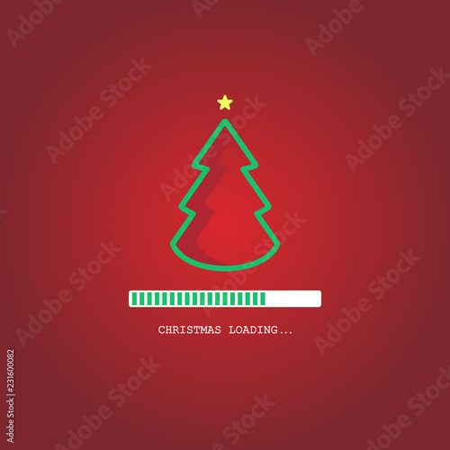 Christmas loading. Christmas tree loading bar background. vector