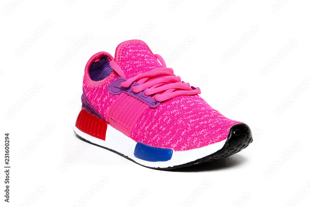Φωτογραφία Women's Pink Sport running sneakers shoes isolated on white background colorful