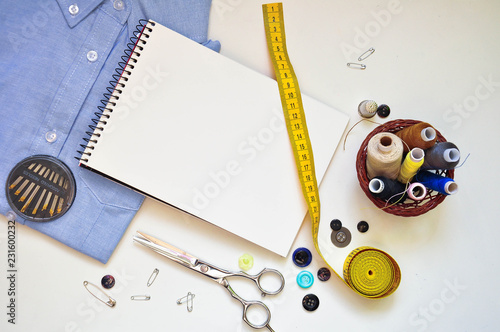 Sewing and repair of clothing as a hobby, tailor's desk
