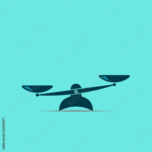 scale icon. modern symbol isolated on blue. vector illustration