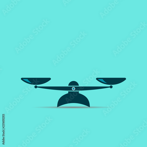 scale icon. modern symbol isolated on blue. vector illustration