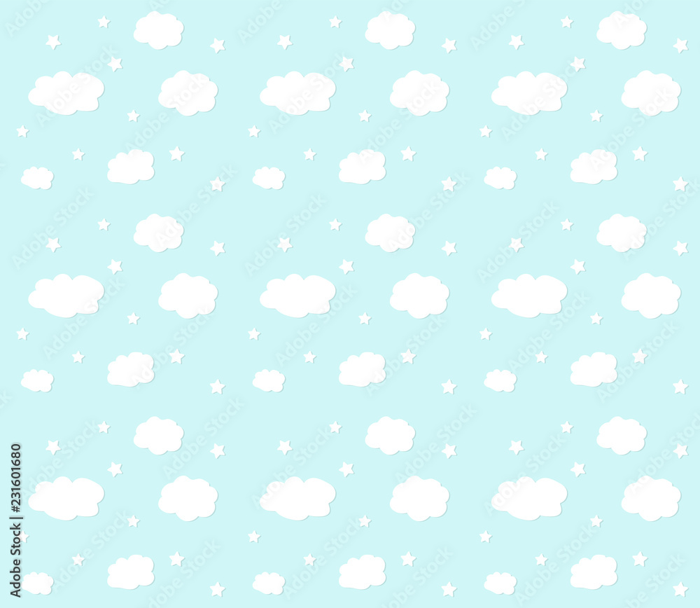 cloud and star pattern background