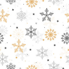 Keuken achterwand Kerstmis motieven patronen Sneeuwvlokken patroon op witte achtergrond  © royyimzy