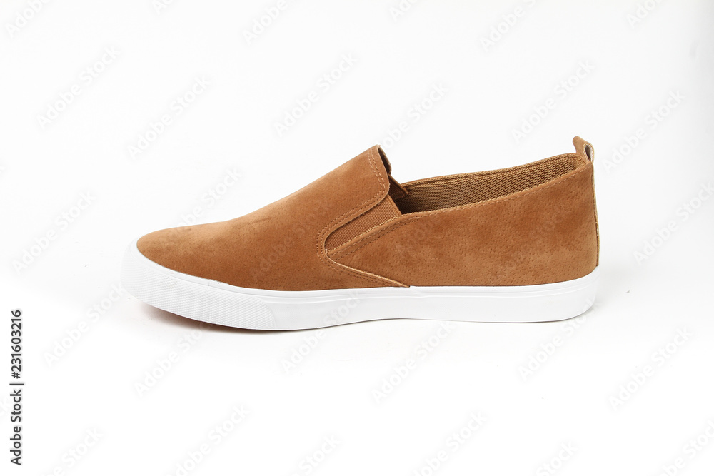 Man demi-season leather shoes on wthite Man demi-season leather shoes on wthite
