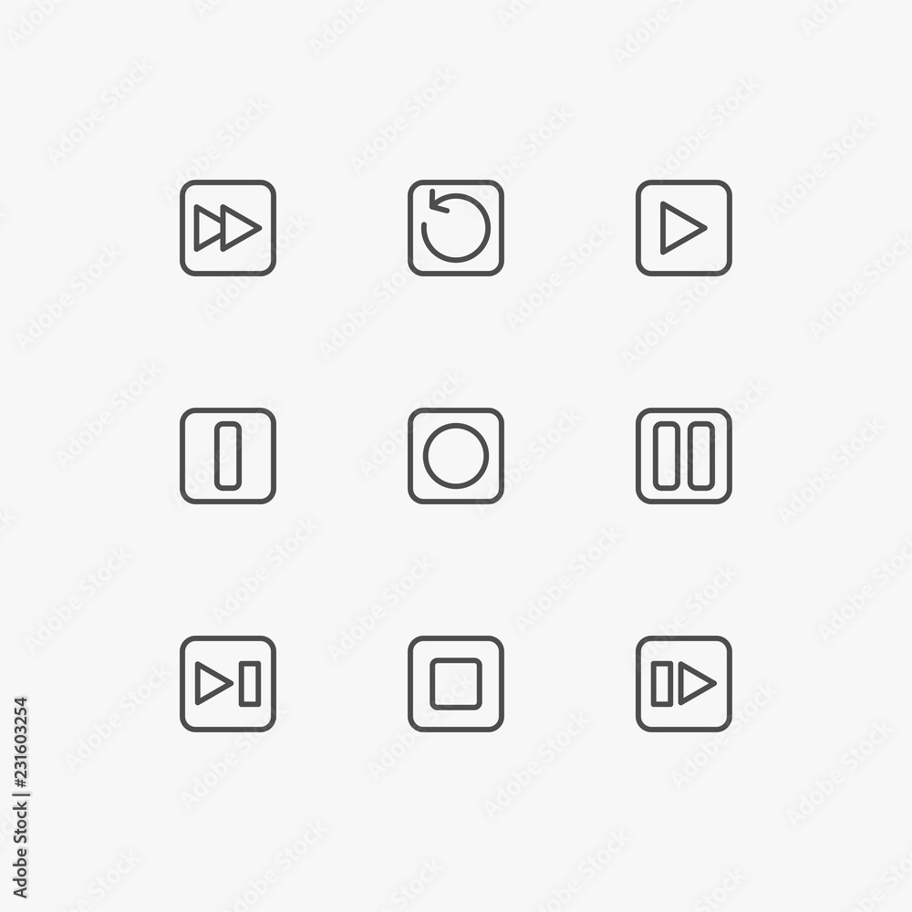 Play video set icon media design