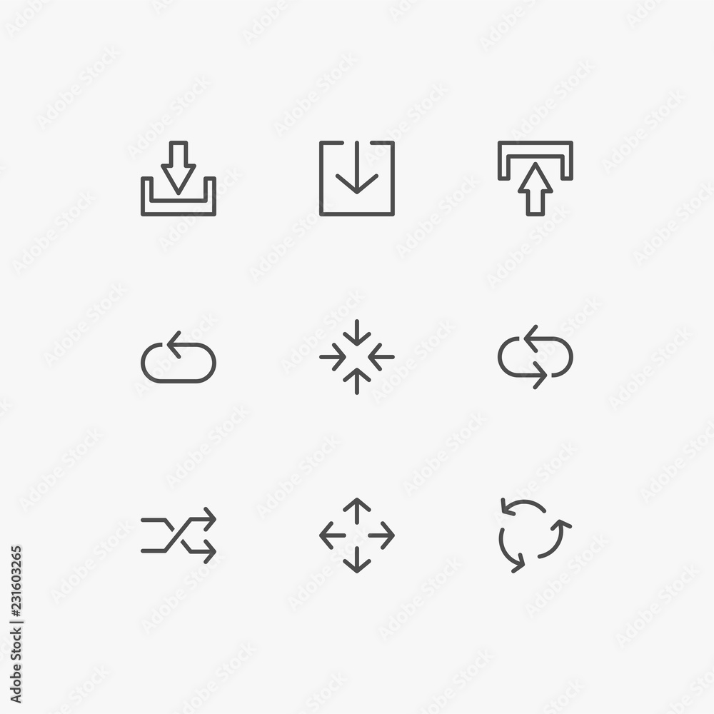 Set of simple arrow icon design vector Set of simple arrow icon design vector