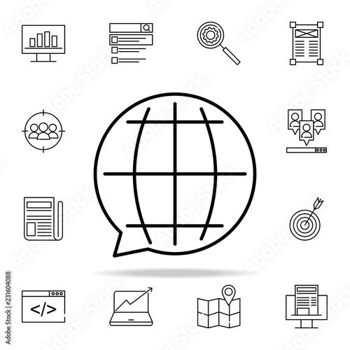 global icon. seo and online marketing icons universal set for web and mobile