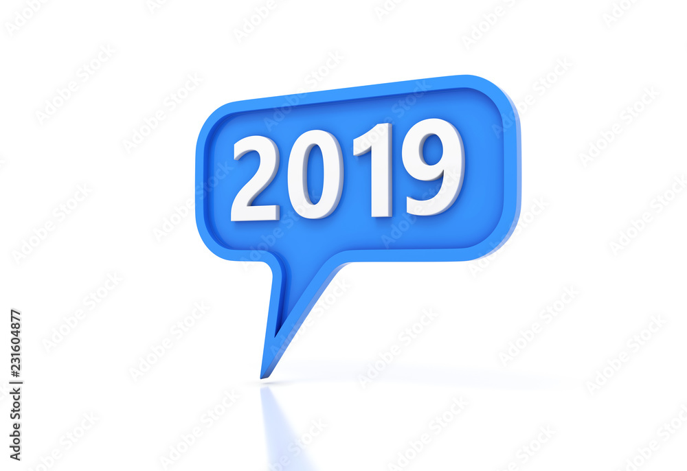 New Year 2019 Creative Design Concept - 3D Rendered Image New Year 2019 Creative Design Concept - 3D Rendered Image