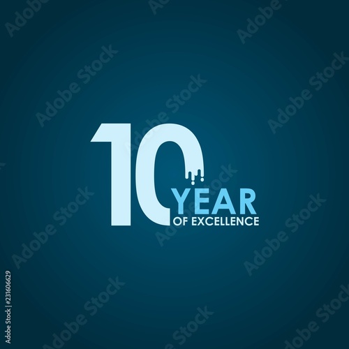 10 Year of Excellence Vector Template Design Illustration