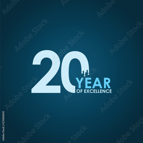 20 Year of Excellence Vector Template Design Illustration