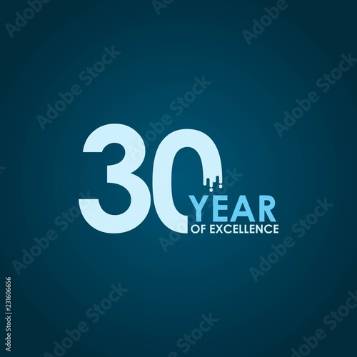 30 Year of Excellence Vector Template Design Illustration