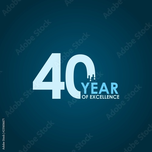 40 Year of Excellence Vector Template Design Illustration