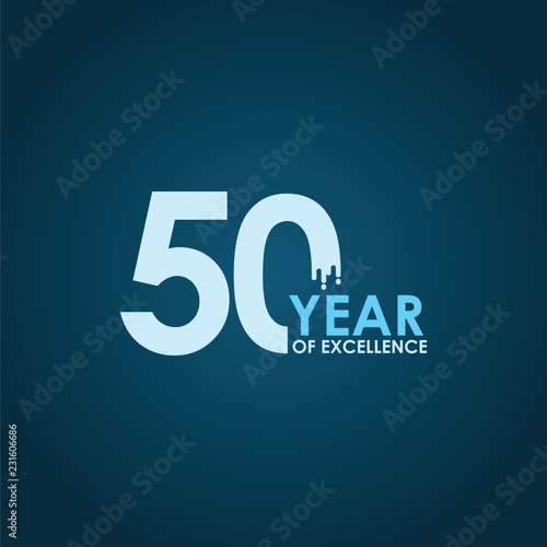 50 Year of Excellence Vector Template Design Illustration