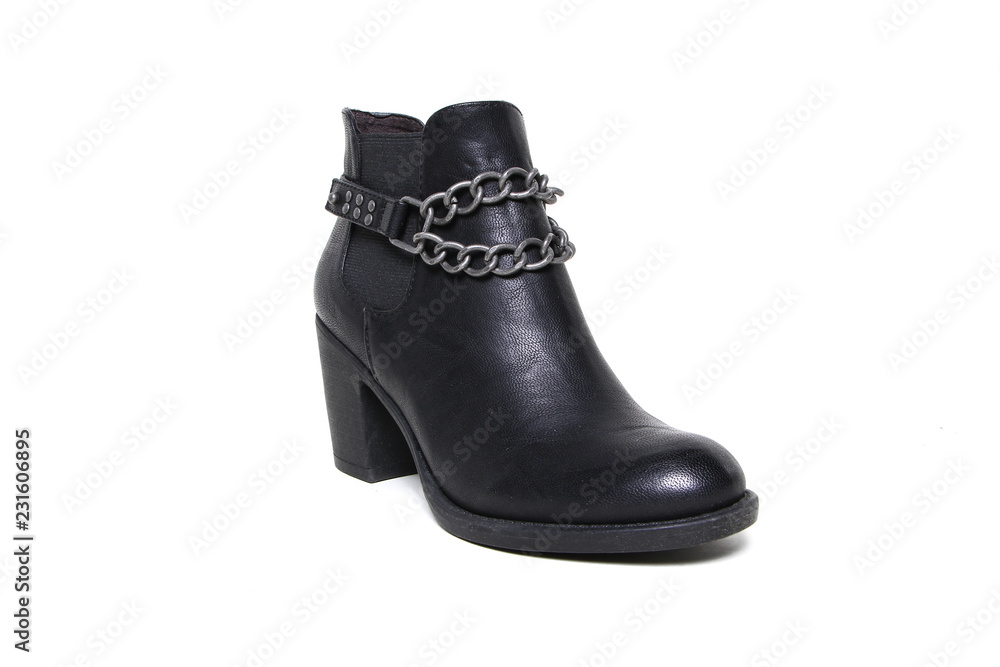 Women's leather demi-season shoes isolated on white background Women's leather demi-season shoes isolated on white background
