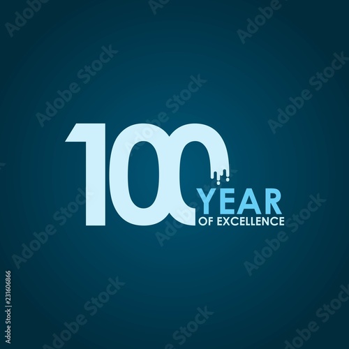 100 Year of Excellence Vector Template Design Illustration