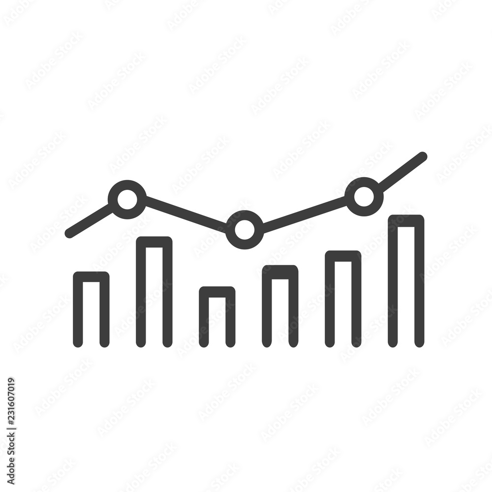 Graph Icon in trendy flat style. Chart bar symbol for web site design Graph Icon in trendy flat style. Chart bar symbol for web site design