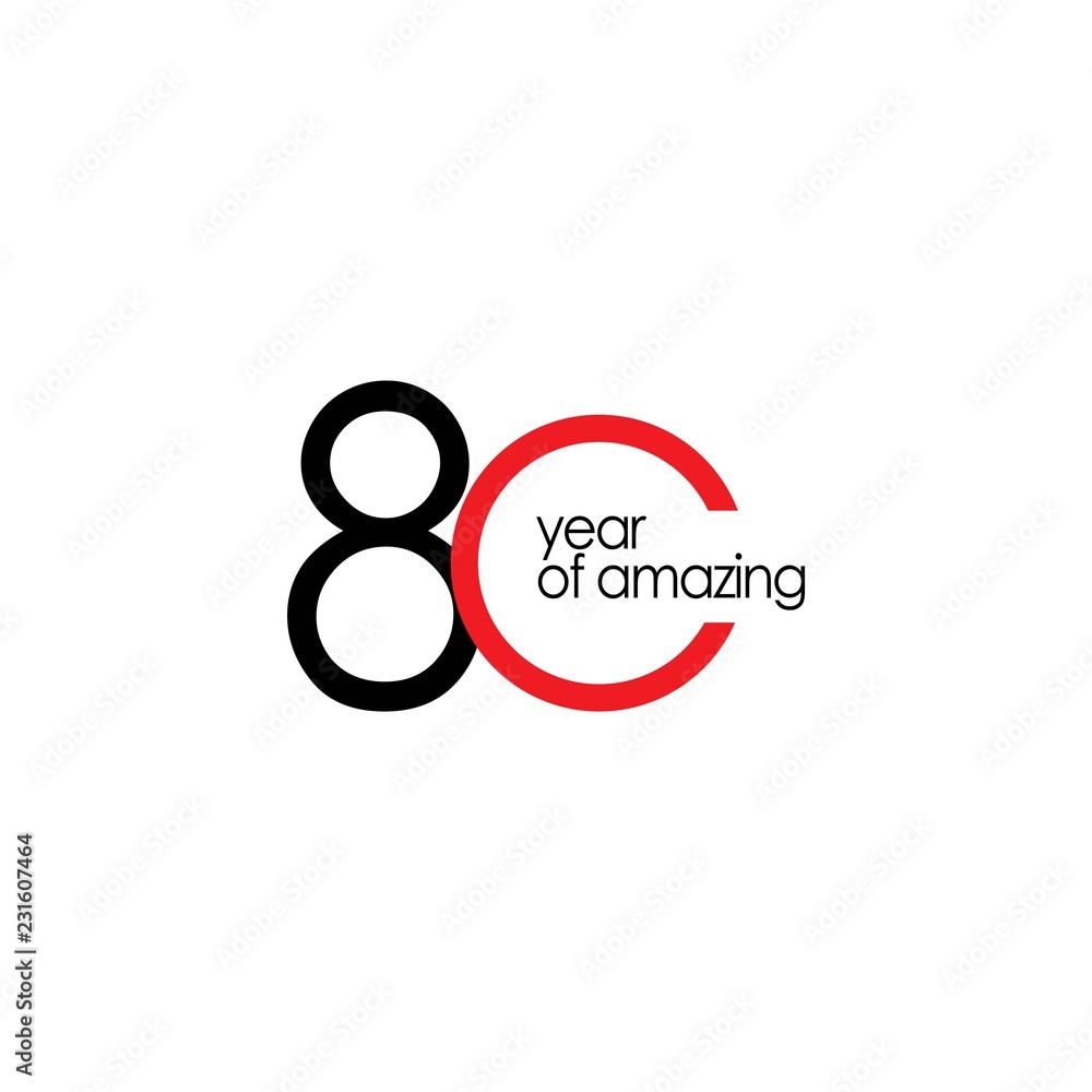 80 Year of Amazing Vector Template Design Illustration 80 Year of Amazing Vector Template Design Illustration