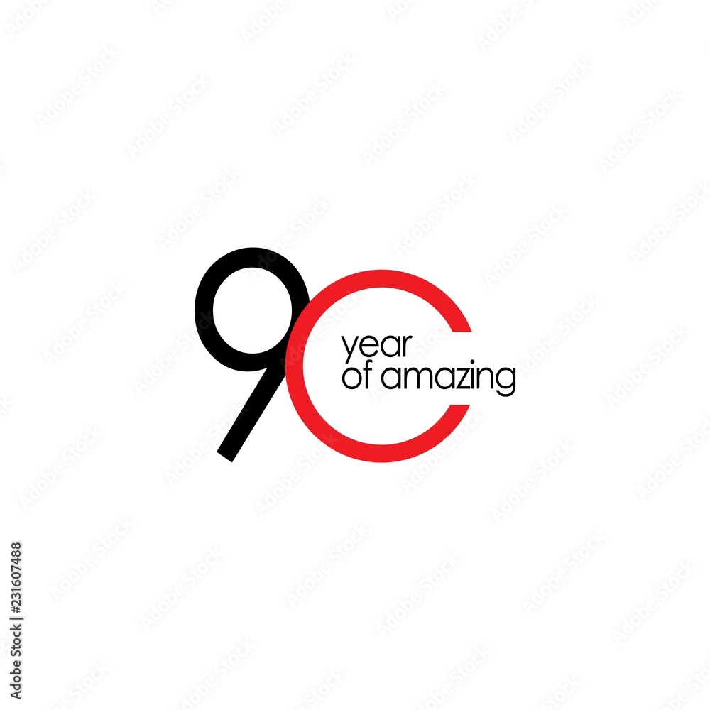 90 Year of Amazing Vector Template Design Illustration 90 Year of Amazing Vector Template Design Illustration