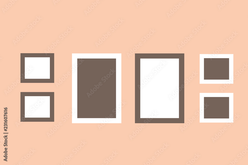 modern photo frame on wall vector illustration. modern photo frame on wall vector illustration.