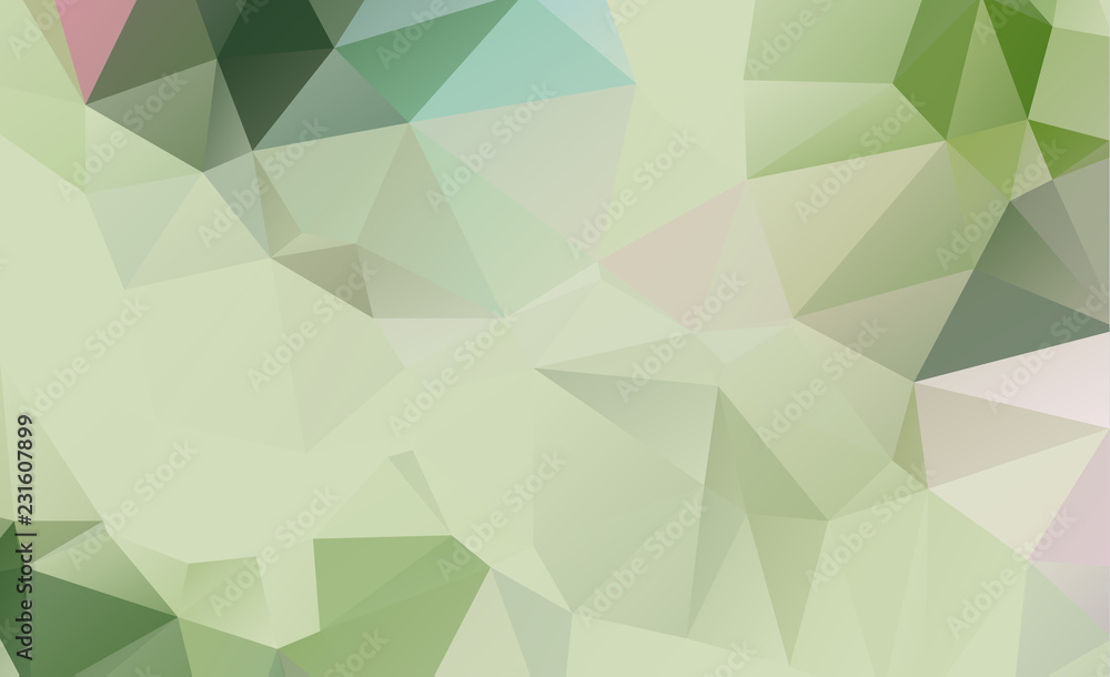 Abstract green which consist of triangles. Geometric background in Origami style with gradient. Triangular design for your business.